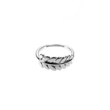 Beautiful Elegance Leaf Stacker Solid White Gold Ring By Jewelry Ring