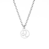 Charming Zodiac Leo Minimalist Solid White Gold Pendant By Jewelry Lane