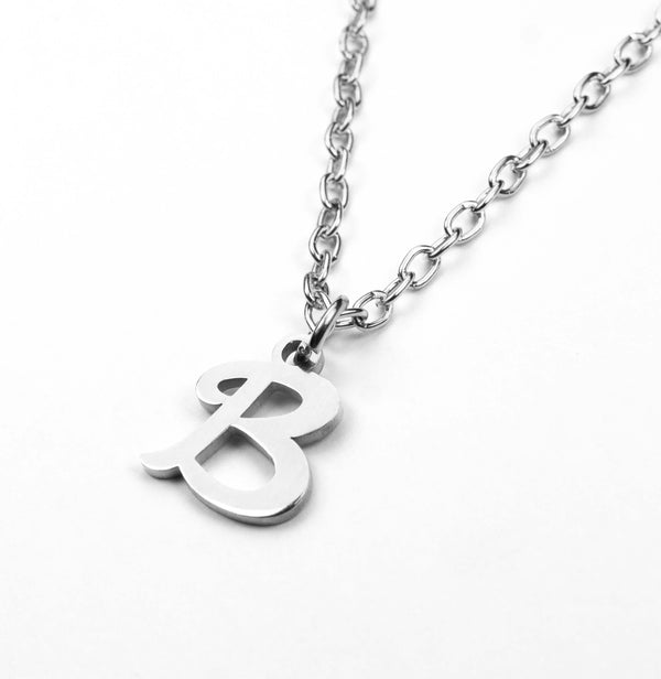 Beautiful Polished Letter B Solid White Gold Pendant By Jewelry Lane