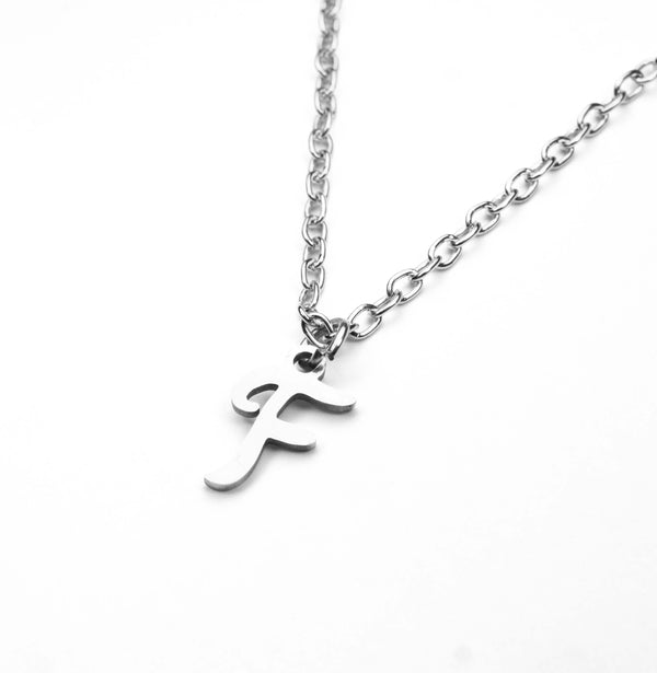 Beautiful Polished Letter F Solid White Gold Pendant By Jewelry Lane