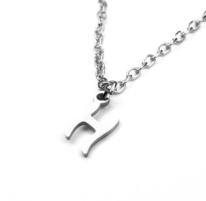 Beautiful Polished Letter H Solid White Gold Pendant By Jewelry Lane