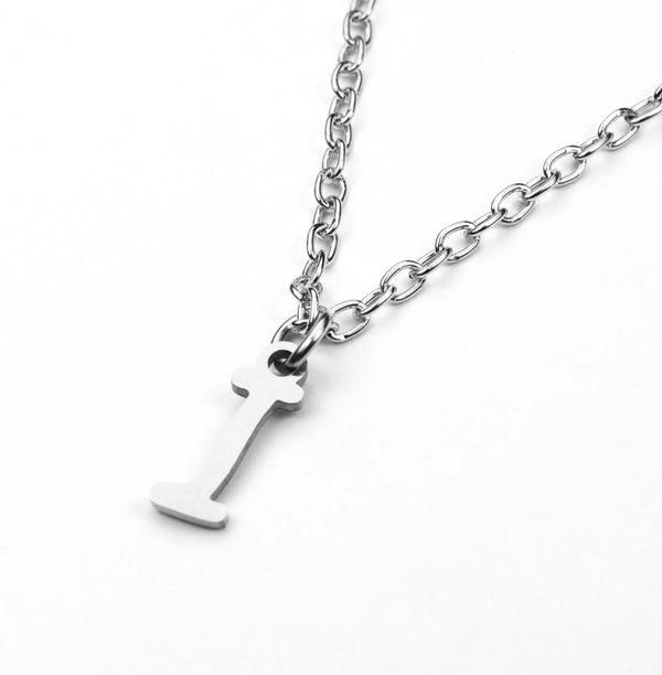 Beautiful Polished Letter I Solid White Gold Pendant By Jewelry Lane