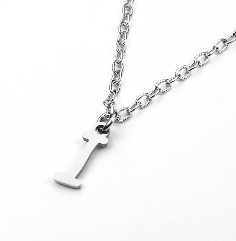 Beautiful Polished Letter I Solid White Gold Pendant By Jewelry Lane