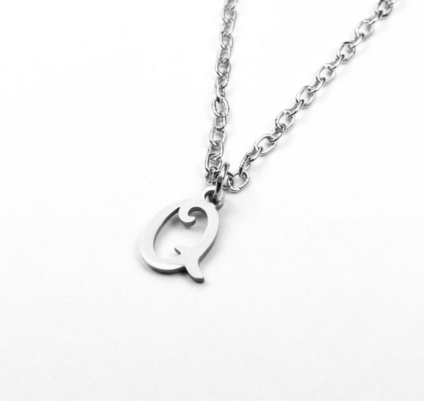 Beautiful Polished Letter Q Solid White Gold Pendant By Jewelry Lane