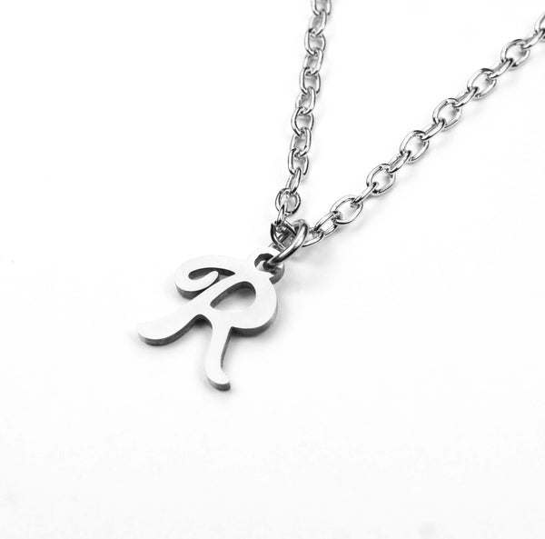 Beautiful Polished Letter R Solid White Gold Pendant By Jewelry Lane