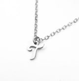 Beautiful Polished Letter T Solid White Gold Pendant By Jewelry Lane