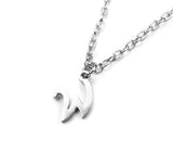 Beautiful Polished Letter W Solid White Gold Pendant By Jewelry Lane