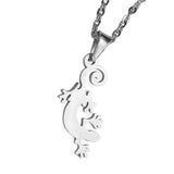 Classic Gecko Lizard Design Solid White Gold Pendant By Jewelry Lane