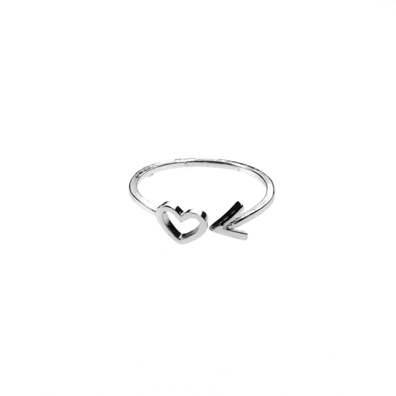 Beautiful Charming Love First Stacker Solid White Gold Ring By Jewelry Lane