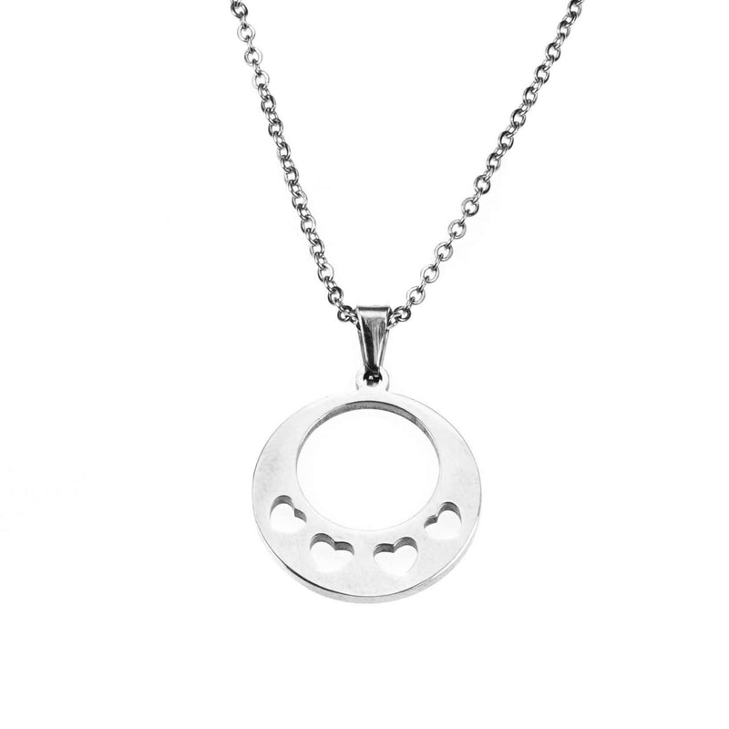 Beautiful Round Infinite Heart Love Solid White Gold Pendant By Jewelry Lane