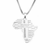 Beautiful Classic Grooved Africa Map Solid White Gold Pendant By Jewelry Lane