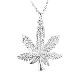 Beautiful Unique Marijuana Leaf Design Solid White Gold Pendant By Jewelry Lane