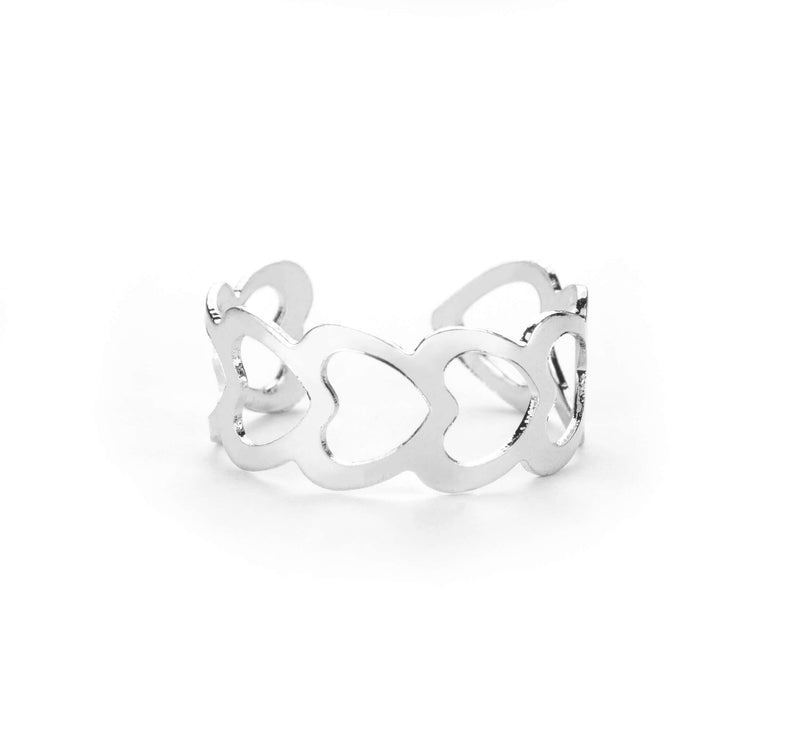 Beautiful Endless Love Multi Hearts Solid White Gold Ring By Jewelry Lane