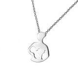 Exquisite Unique Mom Child Love Solid White Gold Pendant By Jewelry Lane