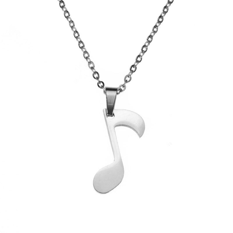 Charming Unique Music Note Quaver Design Solid White Gold Pendant By Jewelry Lane