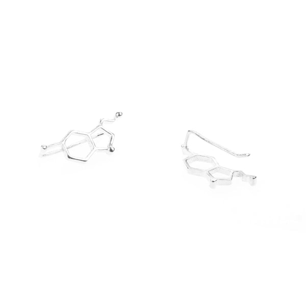 Serotonin Minimalist Style Solid White Gold Earrings By Jewelry Lane