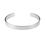 Smart And Chic Open Plain Cuff Solid White Gold Bangle By Jewelry Lane