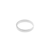 Elegant Plain Simple Evergreen Flat Solid White Gold Band Ring By Jewelry Lane
