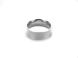 Elegant Classic Convex Design Solid White Gold Band Ring By Jewerly Lane