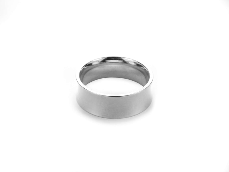 Elegant Classic Convex Design Solid White Gold Band Ring By Jewerly Lane