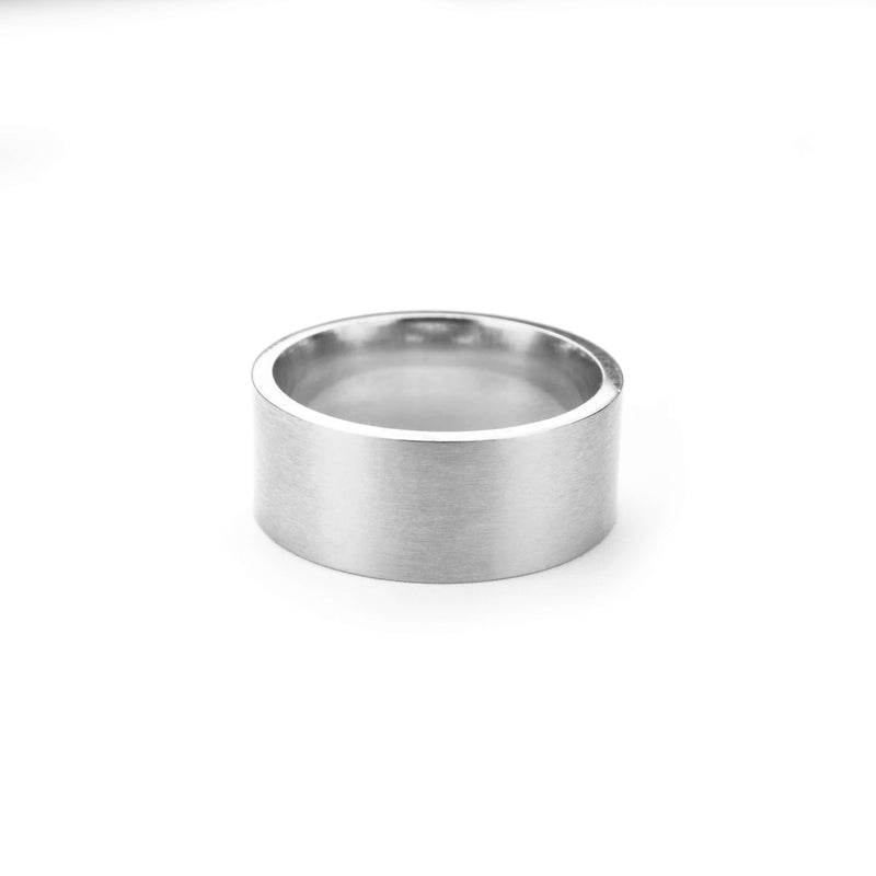 Beautiful Modern Timeless Flat Solid White Gold Ring By Jewelry Lane