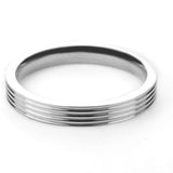 Stylish Grooved Solid White Gold Ring By Jewelry Lane