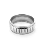 Simple Elegance Classic Machine Cut Solid White Gold Ring By Jewelry Lane