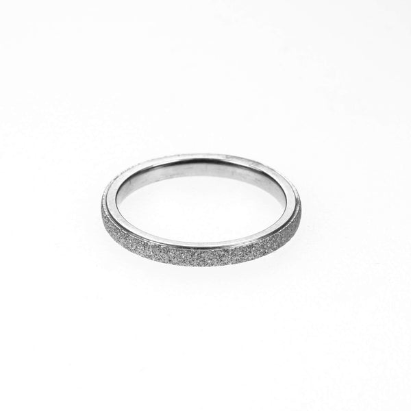 Modern Sandblast White Gold Ring By Jewelry Lane