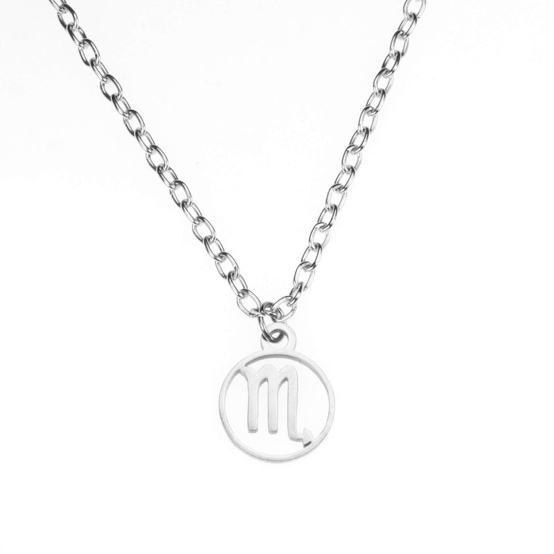 Charming Zodiac Scorpio Minimalist Solid White Gold Pendant By Jewelry Lane