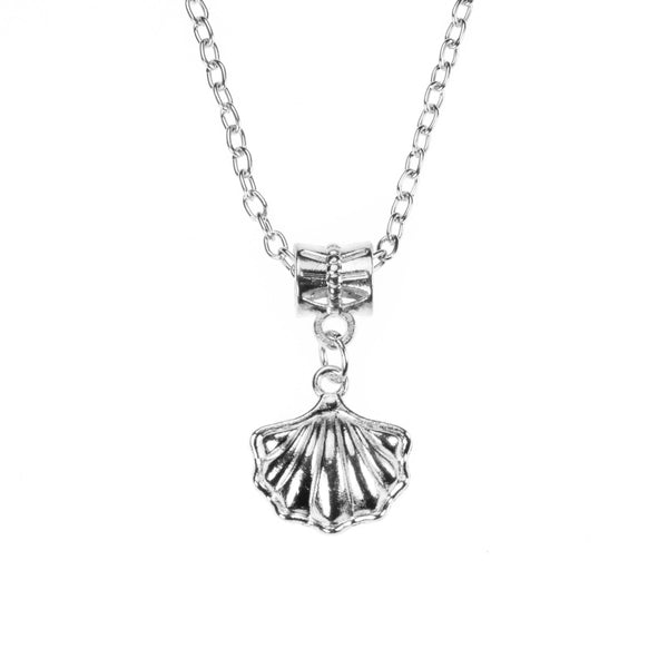 Classic Antique Sea Shell Solid White Gold Pendant By Jewelry Lane