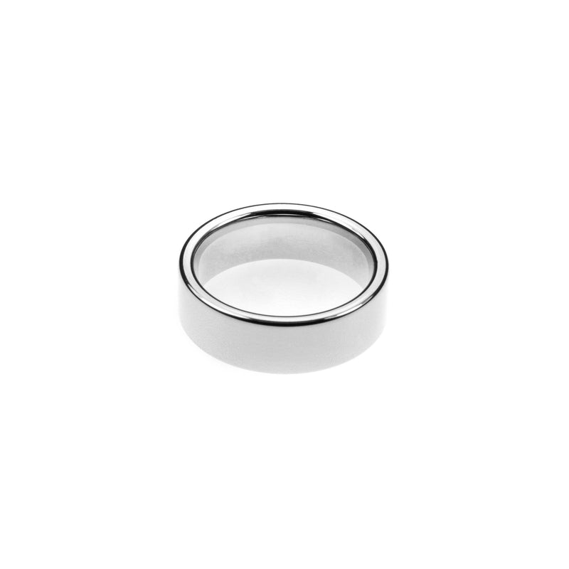 Flat Solid White Gold Band By Jewelry Lane