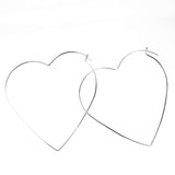 Beautiful Simple Sleek Love Heart Solid White Gold Earrings By Jewelry Lane