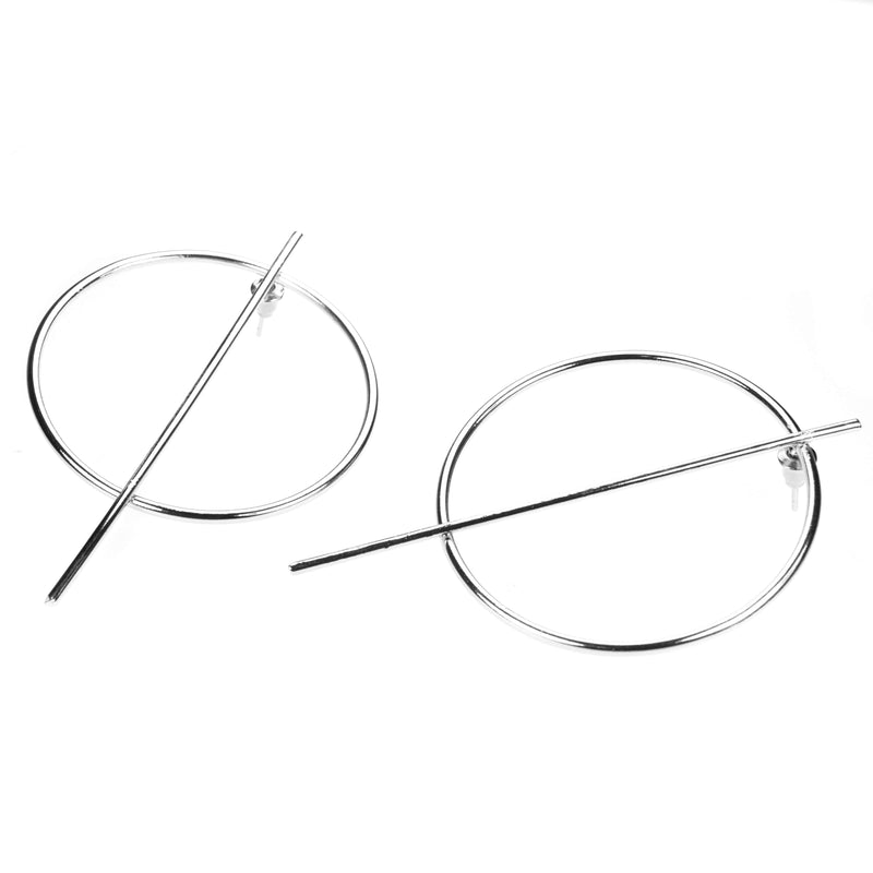 Beautiful Classic Endless Hoop Solid White Gold Earrings By Jewelry Lane