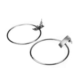 Beautiful Sleek Endless Hoop Dangle Solid White Gold Earrings By Jewelry Lane