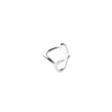 Simple Unique Sleek Square Design Solid White Gold Stacker Ring By Jewelry Lane