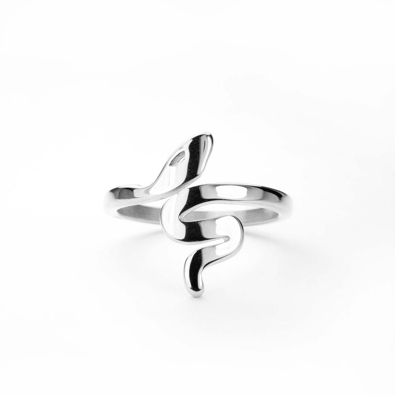 Beautiful Unique Snake Solid White Gold Ring By Jewelry Lane