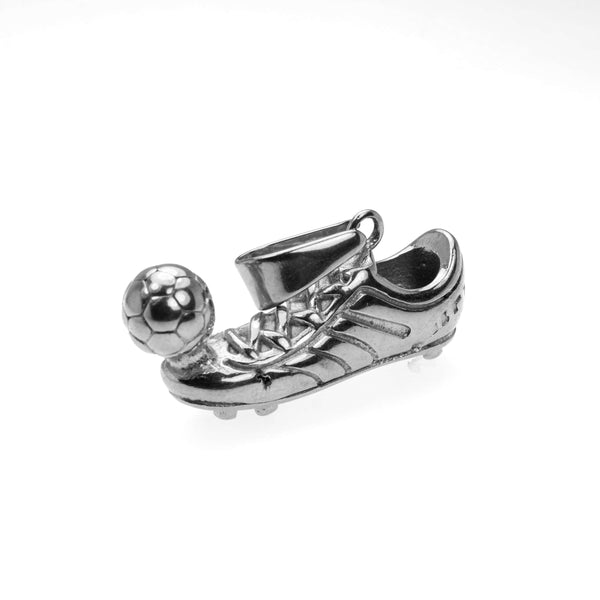 Beautiful Charming Sporty Soccer Cleat Design Solid White Gold Pendant By Jewelry Lane