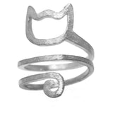 Beautiful Spiral Cat Shape Solid White Gold Rings By Jewelry Lane