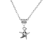 Simple Charming Dangling StarFish Design Solid White Gold Pendant By Jewelry Lane