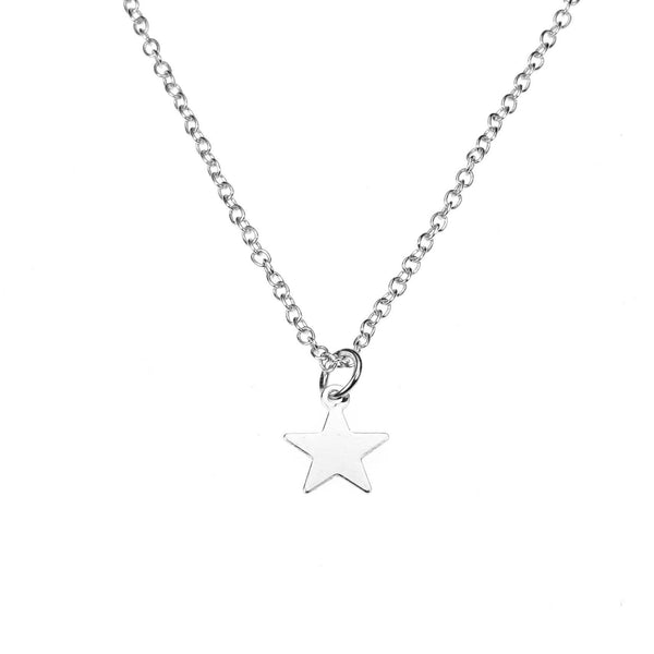 Beautiful Simple Lightweight Star Design Solid White Gold Pendant By Jewelry Lane
