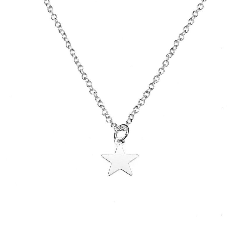 Beautiful Simple Lightweight Star Design Solid White Gold Pendant By Jewelry Lane