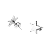 Beautiful Charming Star Stud Solid White Gold Earrings By Jewelry Lane