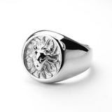 Elegant Charming Sun Shining Solid White Gold Ring By Jewelry Lane