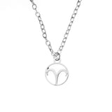 Charming Zodiac Aries Minimalist Solid White Gold Pendant By Jewelry Lane