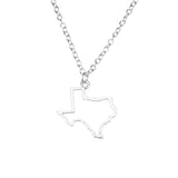 Beautiful Unique Texas State Design Solid White Gold Pendant By Jewelry Lane