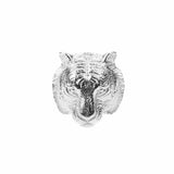 Beautiful Modern Tiger Face Solid White Gold Ring By Jewelry Lane