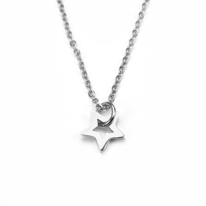 Beautiful Charm Star Design Solid White Gold Pendant By Jewelry Lane