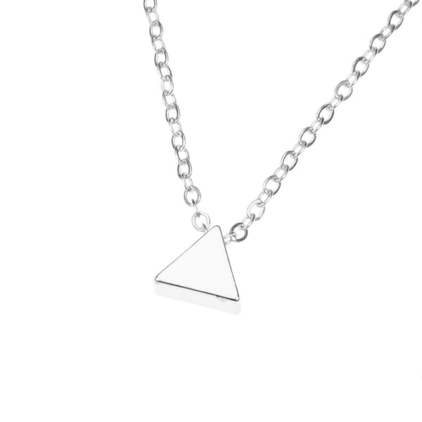 Elegant Simple Triangle Solid White Gold Pendant By Jewelry Lane