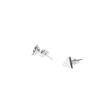Beautiful Elegant Simple Triangle Solid White Gold Stud Earrings By Jewelry Lane