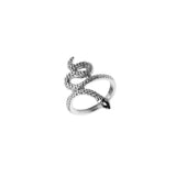 Charming Unique Snake Design Solid White Gold Ring By Jewelry Lane